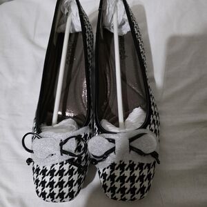 J.Renee Black and White Houndstooth Loafers